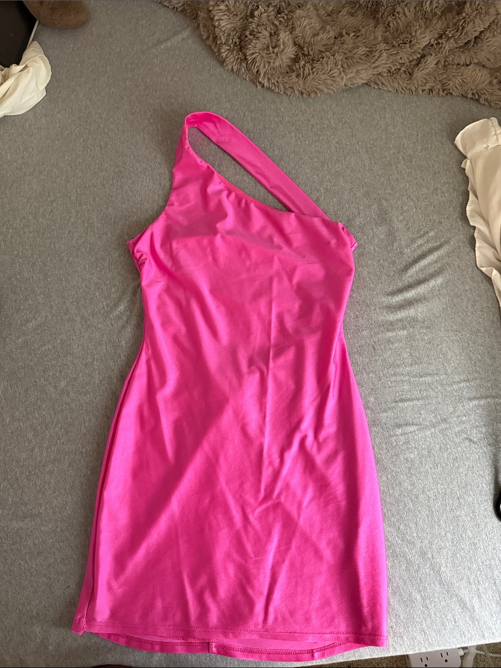 Lucy in the Sky Hot Pink One-Shoulder Bodycon Dress